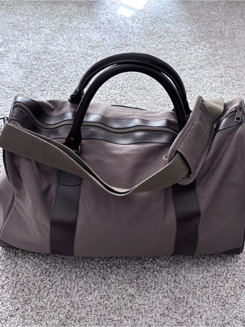 Ben Hogan Foundation Canvas Leather Weekend Duffel Travel Golf Bag Khaki Green